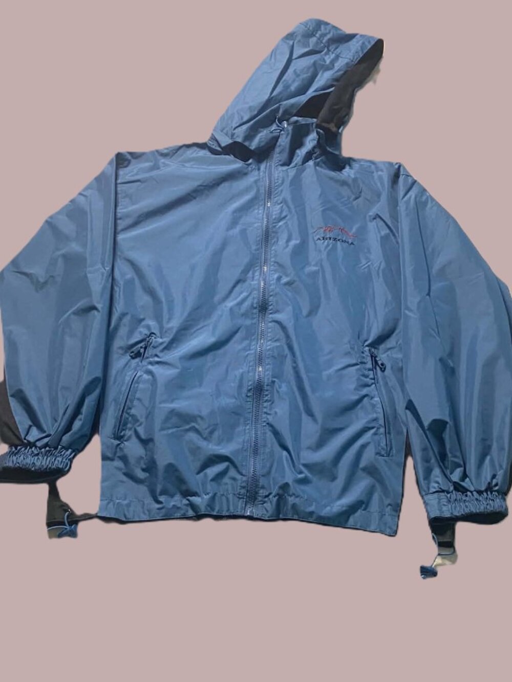 Cheneral Arizona Hooded Windbreaker Jacket Men's M Blue Full Zip